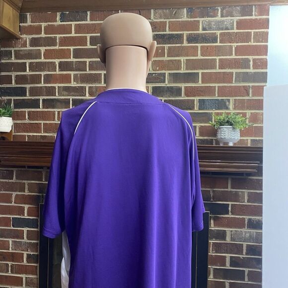 Wilson Men Sporting Goods Double Bar Mesh 2-Button Jersey Adult Sz L Purple Used - Picture 15 of 15